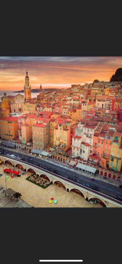 Menton Centre Vue Imprenable Sur Mer Et Jardin Bioves Exterior foto